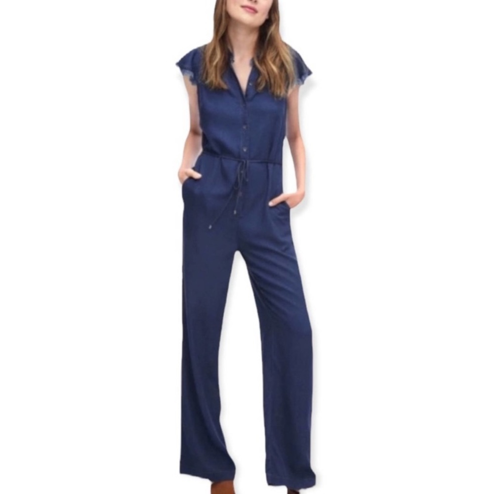 Splendid Crosshatch Ruffle Denim‎ Playsuit